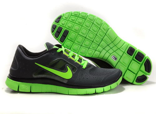 Nike Free Run 5.0 Mens Black Fluorescent Green Cheap